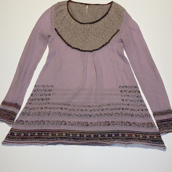 Free People Lavender Mixed Fabric Knit Tunic - Women’s Size XS - Picture 4 of 8